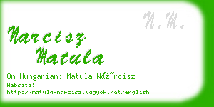 narcisz matula business card